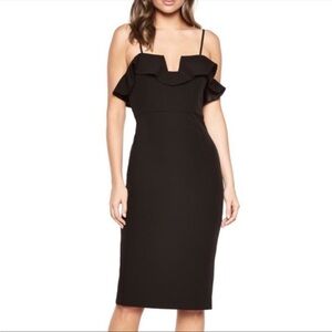 Bardot Karen Ruffle Sheath black dress size 4​​​​​​​​​​